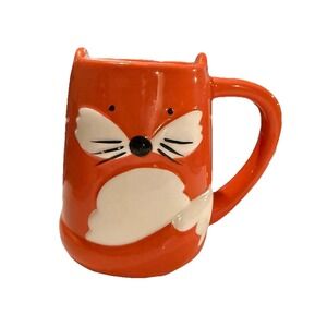 TAG Fox Mug Woodland Creature Ceramic Coffee Mug Orange White Animal Whimsy